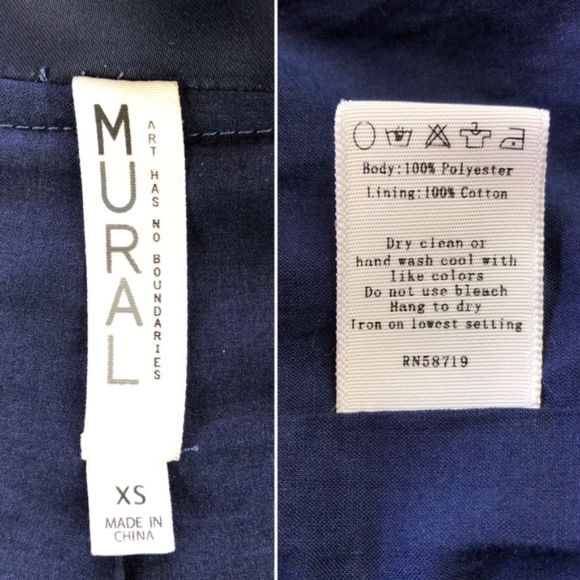 Mural Navy Bomber Jacket, Sz XS - Picture 4 of 6